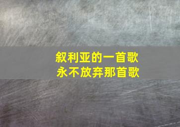 叙利亚的一首歌 永不放弃那首歌